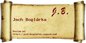 Jech Boglárka névjegykártya