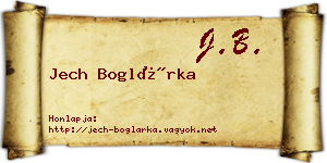 Jech Boglárka névjegykártya